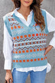 V Neck Knit Sweater Vest Plus Size Preppy Argyle Sweater Tank Top PRETTYGARDEN