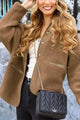 Winter Fleece Outwear  Button Oversized Sherpa Fuzzy Jacket Coat PRETTYGARDEN