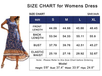 Women's Floral V Neck Cap Sleeves Boho High Low Flowy Midi Long Sun Dresses PRETTYGARDEN