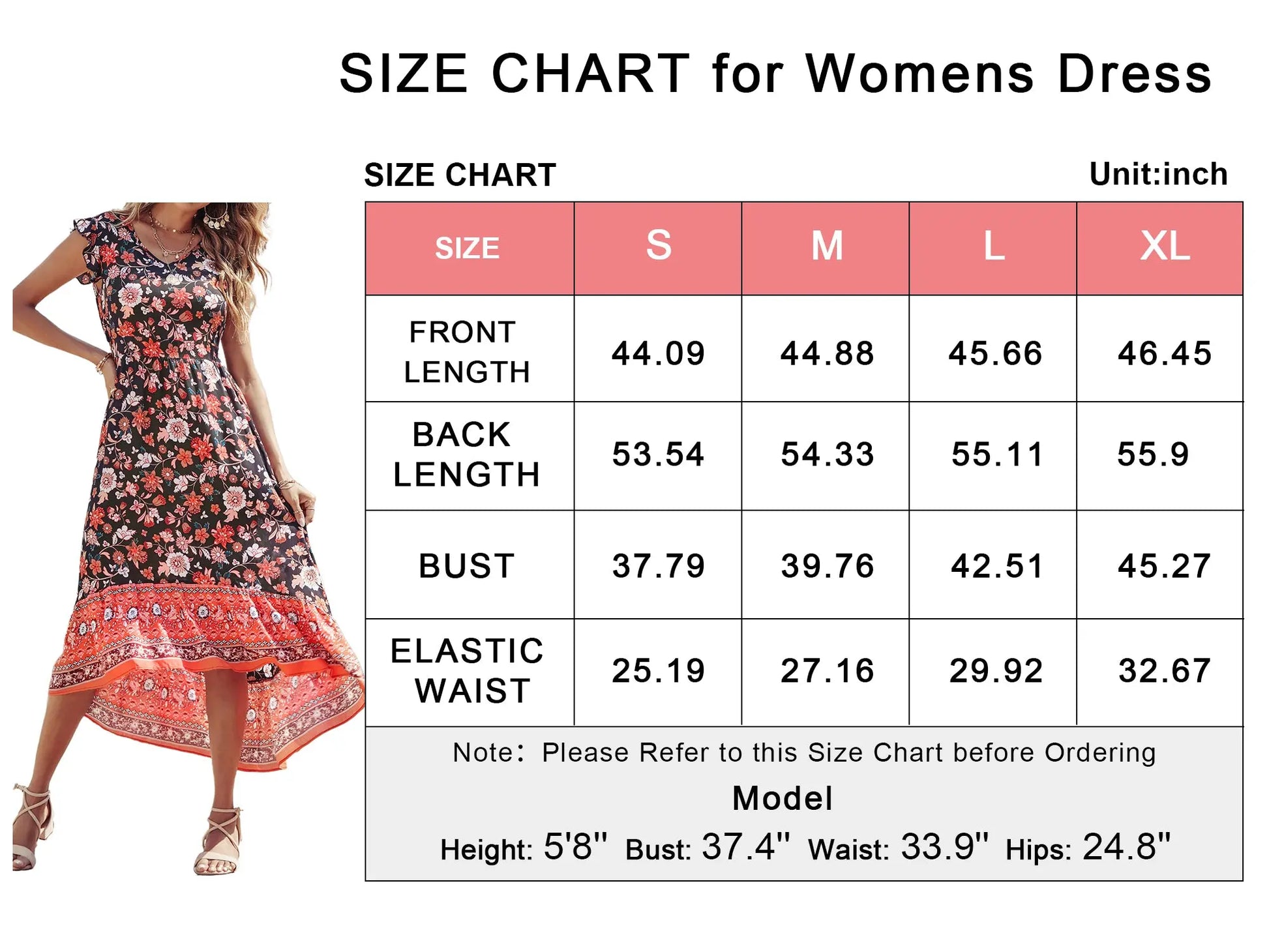 Women's Floral V Neck Cap Sleeves Boho High Low Flowy Midi Long Sun Dresses PRETTYGARDEN