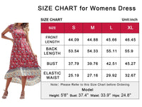 Women's Floral V Neck Cap Sleeves Boho High Low Flowy Midi Long Sun Dresses PRETTYGARDEN