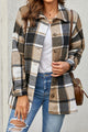 Women's Oversized Flannel Plaid Shirt Jacket Button-down Shacket PRETTYGARDEN