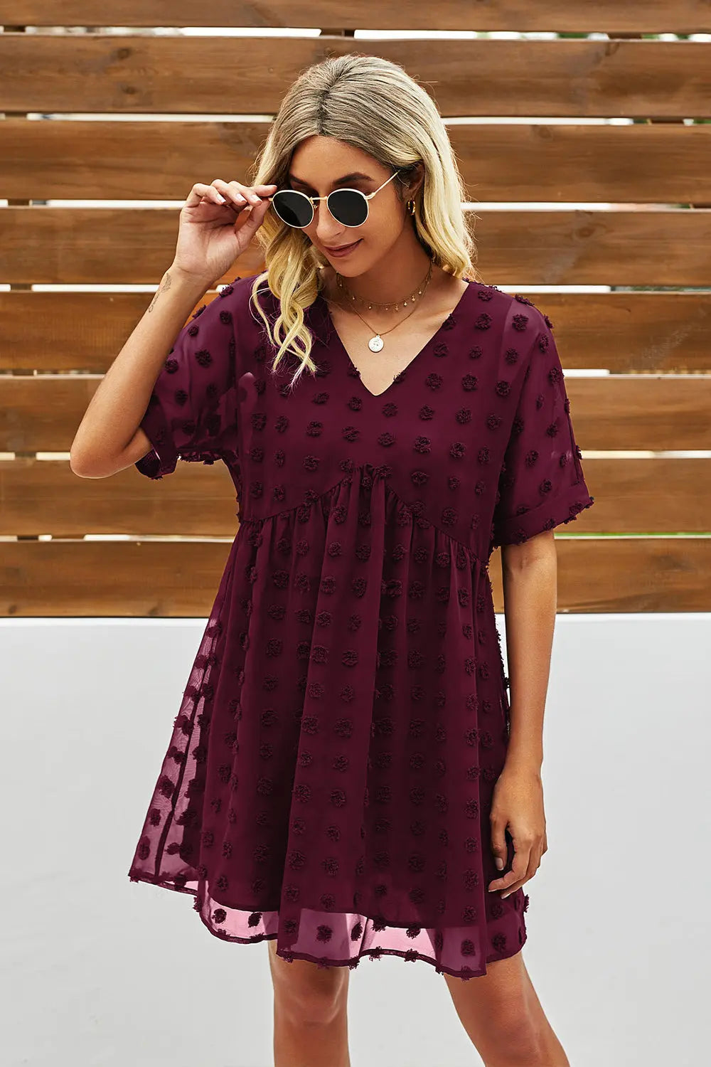 Short Sleeves  V Neck Maternity Dress